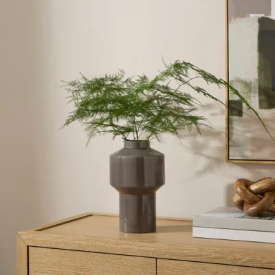 Dunelm Soft Grey Industrial Ceramic Vase