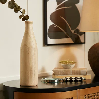 Dunelm Thin Wooden 31cm Vase Natural