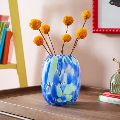 Dunelm Confetti Glass Vase Blue
