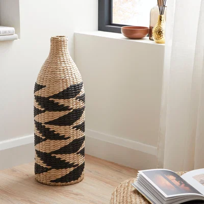 Dunelm Large Woven Bottle Vase Natural