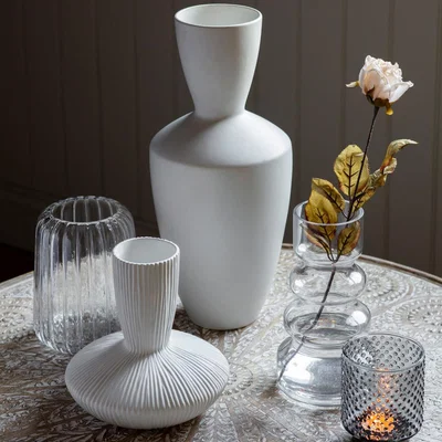 Dunelm Nina White Vase White
