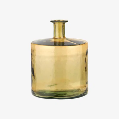 Dunelm Recycled Glass Bottle Vase Amber