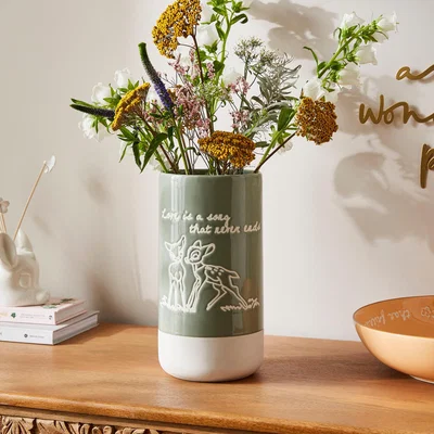 Dunelm Disney Bambi Reactive Glaze Vase Green