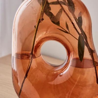 Dunelm Abstract Amber Glass Vase