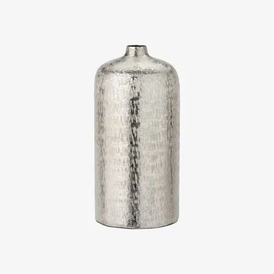 Dunelm Metal Hammered Vase Silver