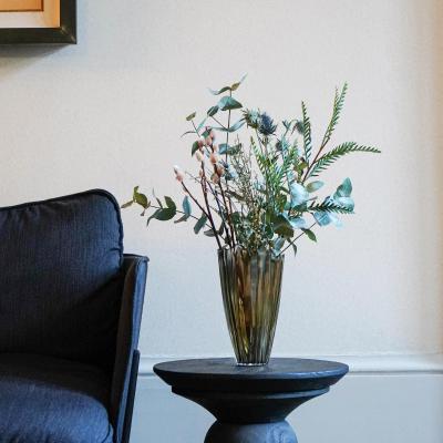 Dunelm Rippled Glass Vase Mocha