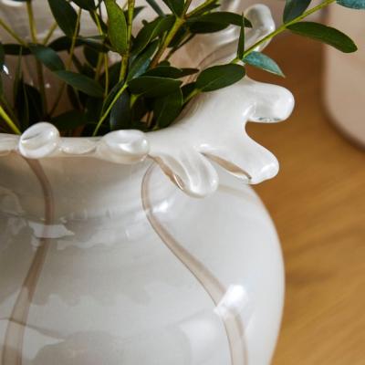Dunelm Striped Handkerchief Opaque Glass Vase