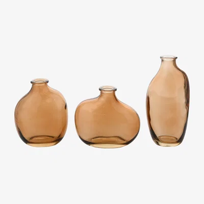 Dunelm Hestia Set of 3 Glass Assorted Miniature Vases