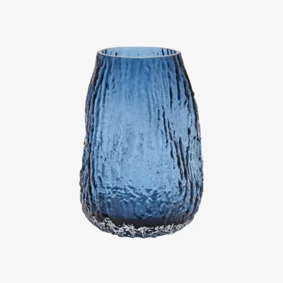 Dunelm Hestia Blue Fluid Textured Glass Vase