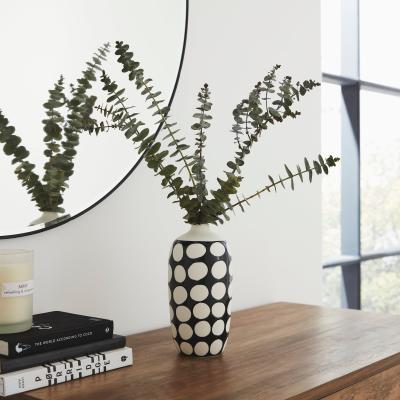 Dunelm Elements Skara Polka Dot Vase Black