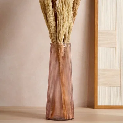 Dunelm Hestia Tall Ribbed Glass Vase