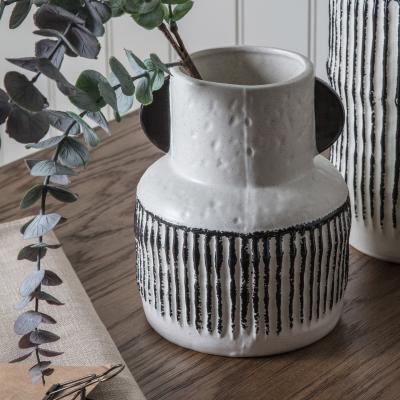 Dunelm Throwley Vase Small Black and white