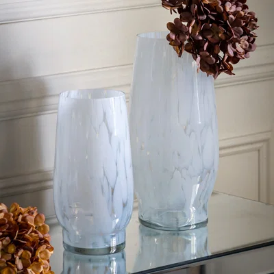 Dunelm Asha Glass Vase White