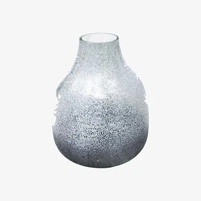 Dunelm Verre Round Frosted Glass Vase Blue