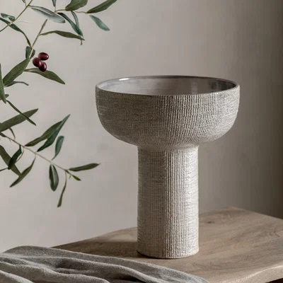 Dunelm Nyla Bowl Shaped Stoneware Vase, Medium