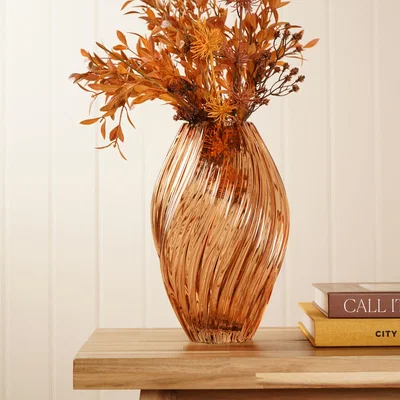 Dunelm Hestia Twisted Glass Vase