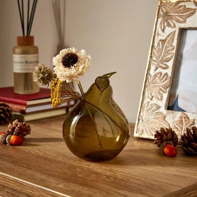 Dunelm Pear Green Glass Bud Vase