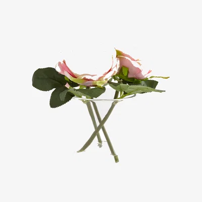 Dunelm Pink and Cream Flowers in Vase Pink/Cream/Clear