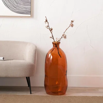 Dunelm Orange Organic Shaped Glass Vase