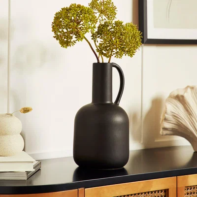 Dunelm Bottle Shaped Vase 30cm Black Black