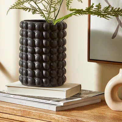 Dunelm Black 20cm Bubble Vase Black