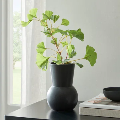 Dunelm Matt Black Tall 18cm Vase Matt Black