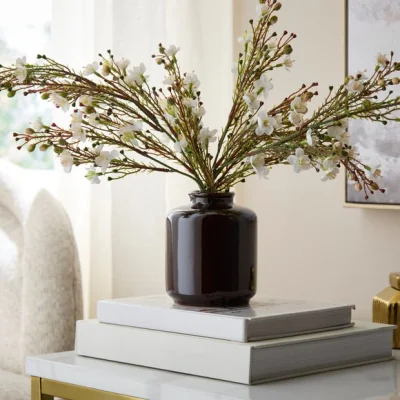 Dunelm Mini High Gloss Brown Bottle Vase