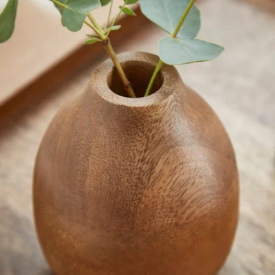 Dunelm Mango Wood Bud Vase