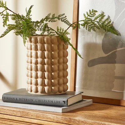 Dunelm White Sand 20cm Bubble Vase White