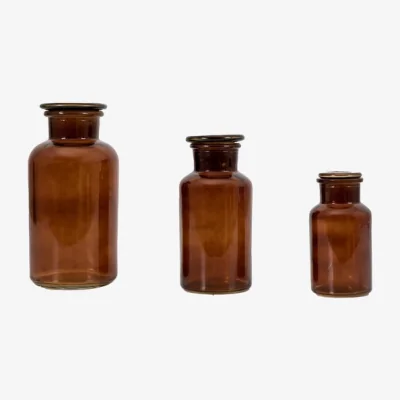 Dunelm Set of 3 Apotheca Glass Vases Brown