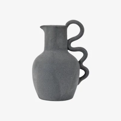 Dunelm Toft Small Black Stoneware Jug Vase Black