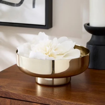 Dunelm Gold Footed Metal Bowl
