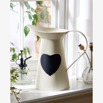 Dibor Extra Large Vintage Cream Heart Jug Vase
