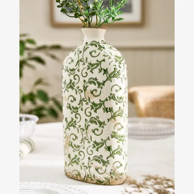Dibor Irina Green Botanical Bottle Vase