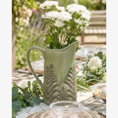 Dibor Green Fern Pitcher Jug Vase