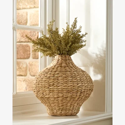 Dibor Woven Bulrush Curved Vase