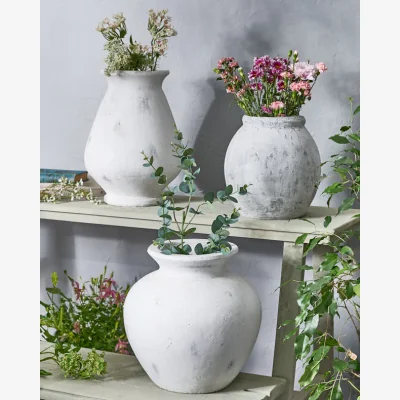 Dibor Textured Antique Style Vase Collection