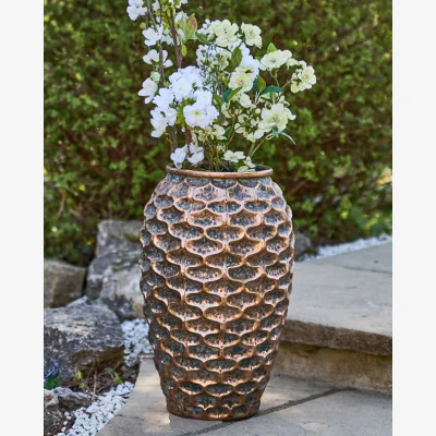 Dibor Large Textured Gold Planter