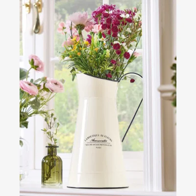 Dibor Vintage Style Cream Pitcher Jug Flower Vase