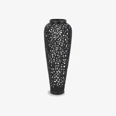 Furniture Village Black Cast Lattice Vase