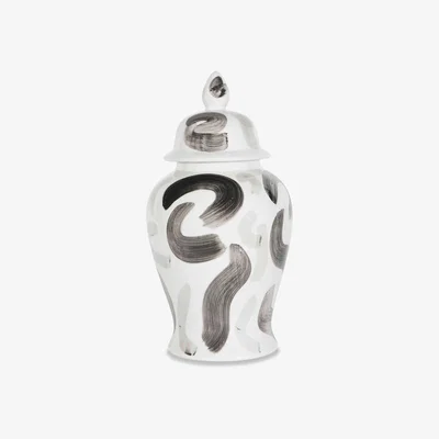 Furniture Village Monochrome Brush Large Ginger Jar - Mono