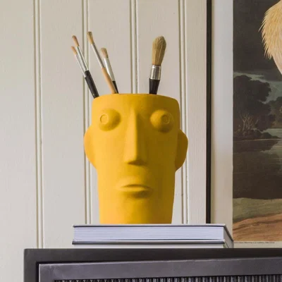 Graham & Green Graham and Green Amos Yellow Face Vase
