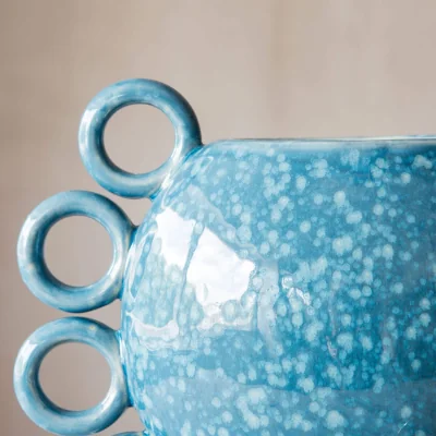 Graham & Green Blue Looped Edge Vase