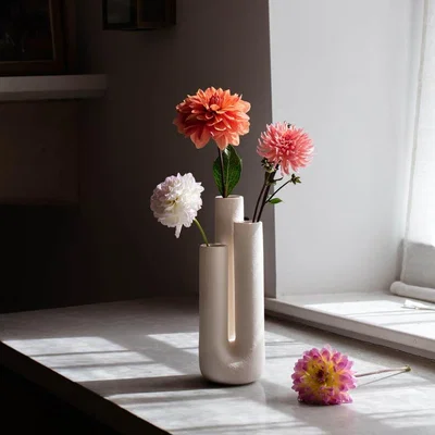Graham & Green Graham and Green White Triple Stem Vase