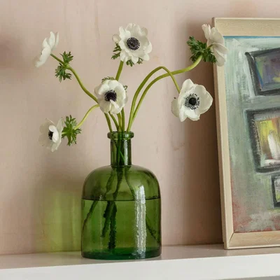Graham & Green Graham and Green Rustic Recycled Glass Bud Vase Olive