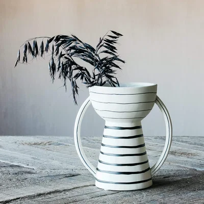 Graham & Green Round Handle Pinstripe Vase