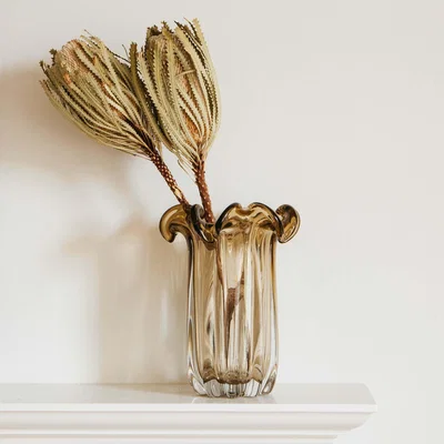 Graham & Green Kata Tall Brown Glass Vase
