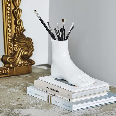 Graham & Green White Foot Vase