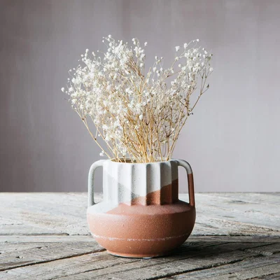 Graham & Green Graham and Green Ivory and Terracotta Vase