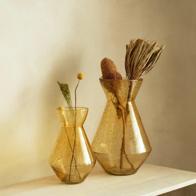 Graham & Green Graham and Green Medium Speckled Yellow Glass Vase